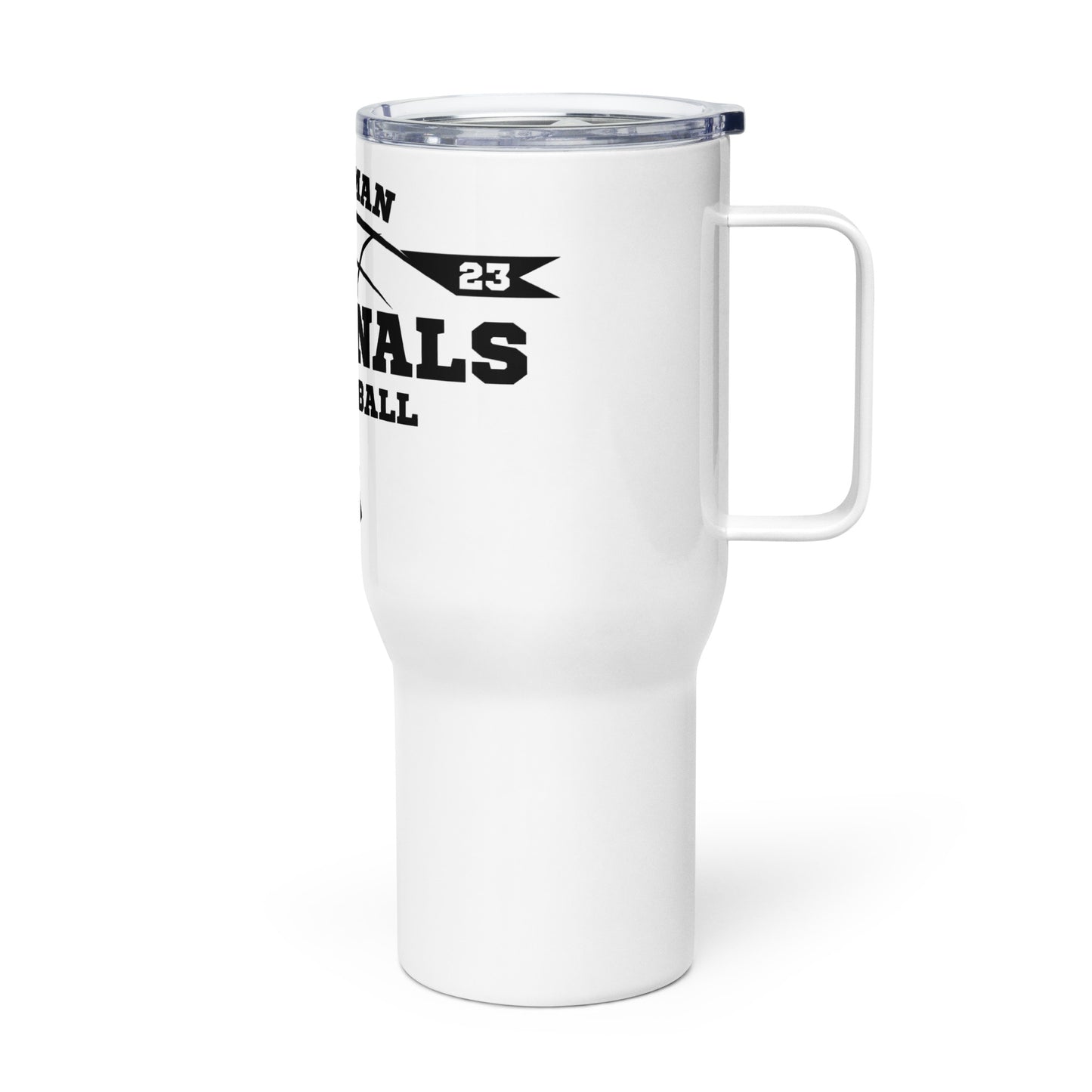 Travel mug with a handle