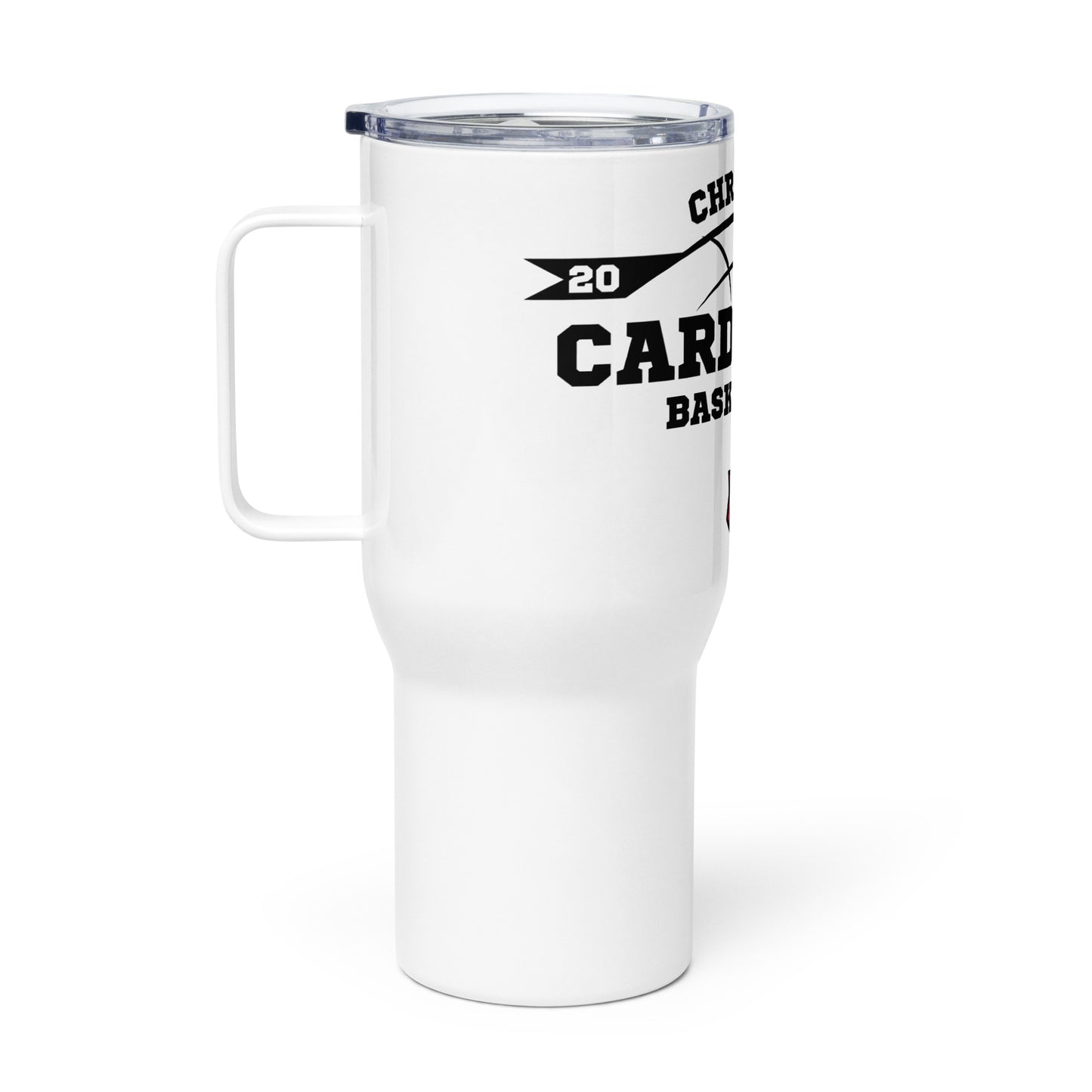 Travel mug with a handle